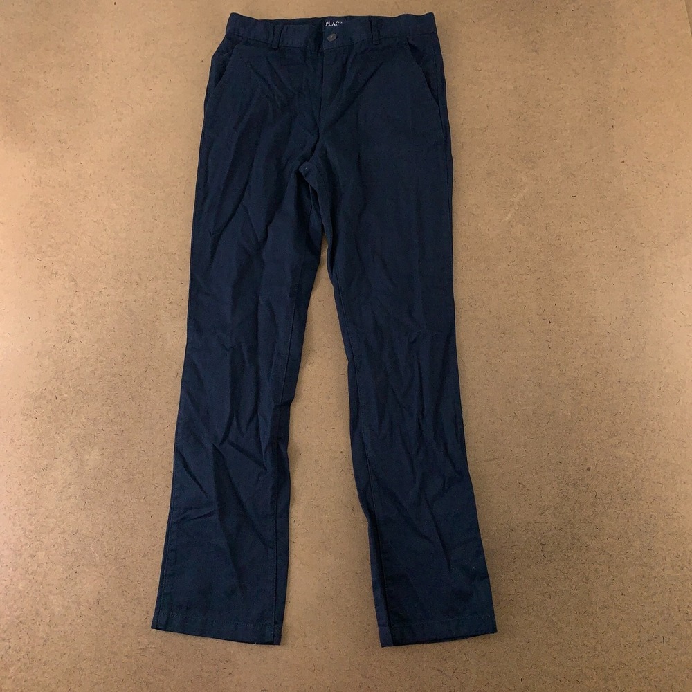 The Children's Place Boys Size 14 Navy Cotton Uniform Skinny Chino Pants New